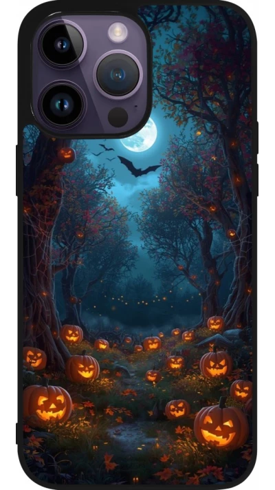 iPhone 15 Pro Max Case Hülle - Silikon schwarz Halloween 2026 Road of Pumpkins
