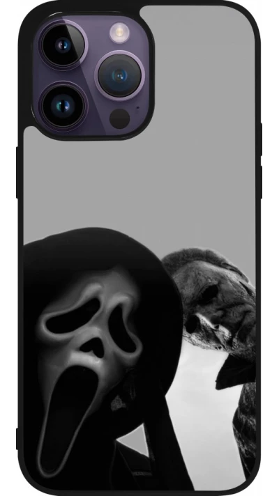 iPhone 15 Pro Max Case Hülle - Silikon schwarz Halloween 2026 Scream and Michael Myers