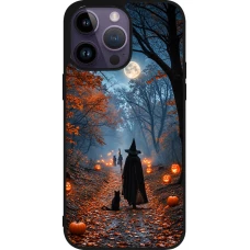 iPhone 15 Pro Max Case Hülle - Silikon schwarz Halloween 2026 Witch with a cat