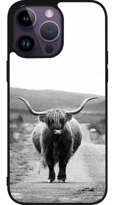 iPhone 15 Pro Max Case Hülle - Silikon schwarz Highland cattle