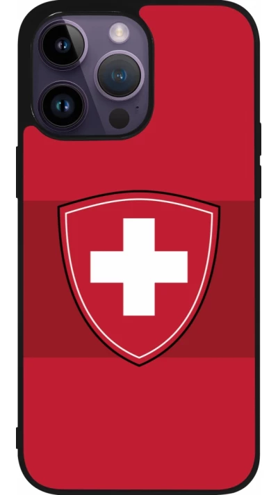 iPhone 15 Pro Max Case Hülle - Silikon schwarz Hockey World Championship Ecusson Suisse
