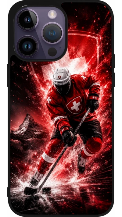 iPhone 15 Pro Max Case Hülle - Silikon schwarz Hockey World Championship Player