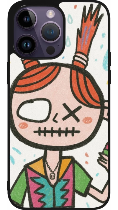 iPhone 15 Pro Max Case Hülle - Silikon schwarz Little Girl Sketch