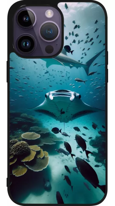 iPhone 15 Pro Max Case Hülle - Silikon schwarz Manta Lagune Reinigung
