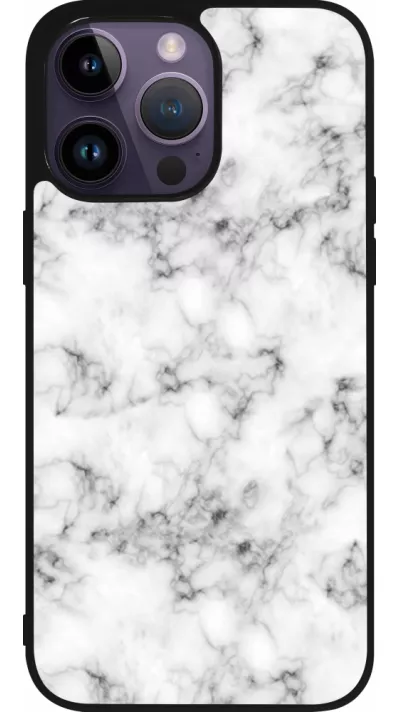 iPhone 15 Pro Max Case Hülle - Silikon schwarz Marble 01