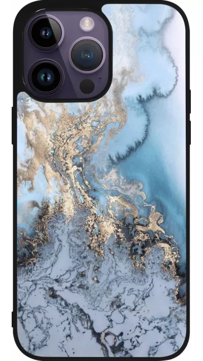 iPhone 15 Pro Max Case Hülle - Silikon schwarz Marble 04