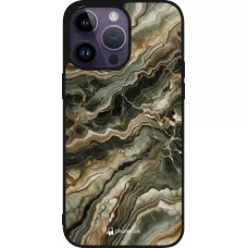 iPhone 15 Pro Max Case Hülle - Silikon schwarz Oliv Marmor