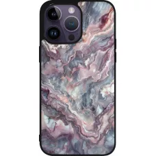 iPhone 15 Pro Max Case Hülle - Silikon schwarz Violetter silberner Marmor