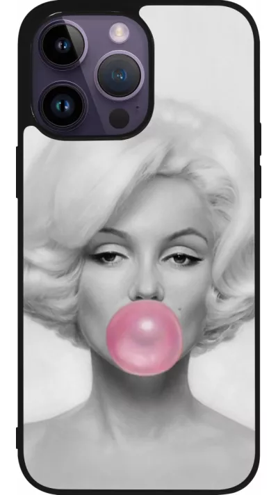 iPhone 15 Pro Max Case Hülle - Silikon schwarz Marilyn Bubble