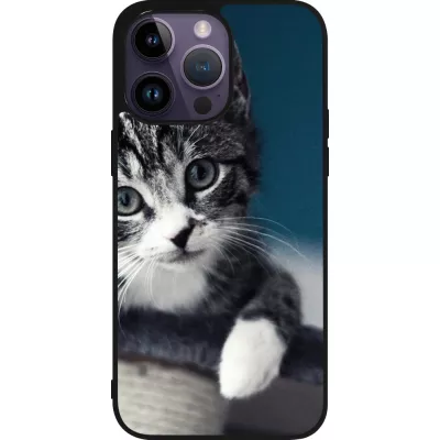 iPhone 15 Pro Max Case Hülle - Silikon schwarz Meow 23