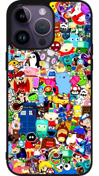 iPhone 15 Pro Max Case Hülle - Silikon schwarz Mixed cartoons