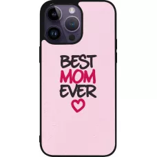 iPhone 15 Pro Max Case Hülle - Silikon schwarz Mom 2023 best Mom ever pink