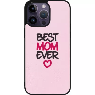 iPhone 15 Pro Max Case Hülle - Silikon schwarz Mom 2023 best Mom ever pink