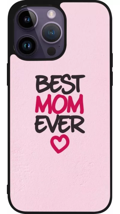 iPhone 15 Pro Max Case Hülle - Silikon schwarz Mom 2023 best Mom ever pink