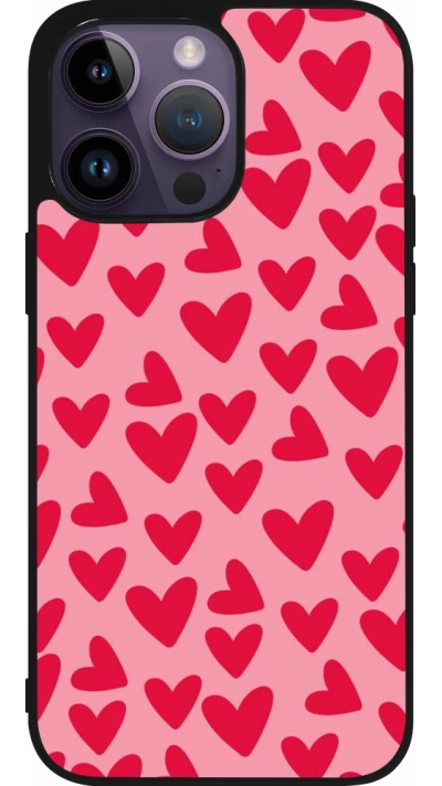 iPhone 15 Pro Max Case Hülle - Silikon schwarz Mom 2024 kleine Herzen