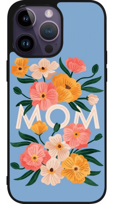 iPhone 15 Pro Max Case Hülle - Silikon schwarz Mom 2026 Flowers