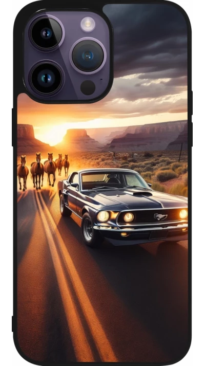 iPhone 15 Pro Max Case Hülle - Silikon schwarz Mustang 69 Grand Canyon
