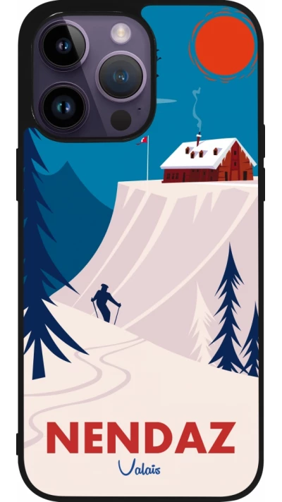 iPhone 15 Pro Max Case Hülle - Silikon schwarz Nendaz Cabane Ski