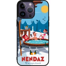 iPhone 15 Pro Max Case Hülle - Silikon schwarz Nendaz Mountain Jacuzzi