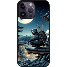 iPhone 15 Pro Max Case Hülle - Silikon schwarz Ninja unter dem Mond