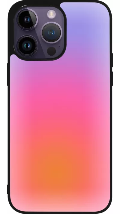 iPhone 15 Pro Max Case Hülle - Silikon schwarz Orange Pink Blue Gradient