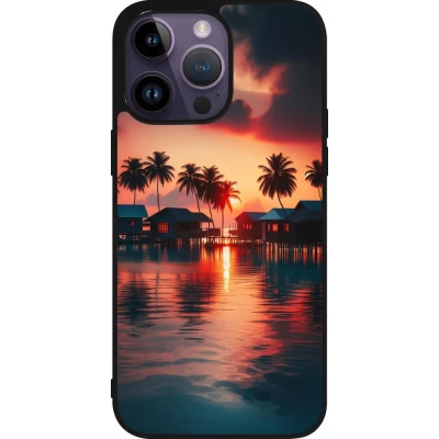iPhone 15 Pro Max Case Hülle - Silikon schwarz Paradies Malediven