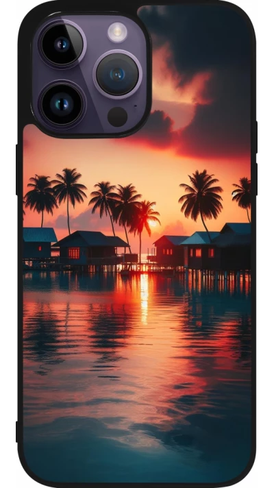 iPhone 15 Pro Max Case Hülle - Silikon schwarz Paradies Malediven