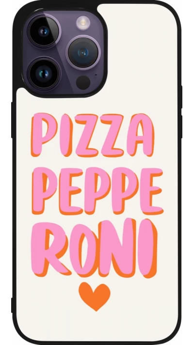 iPhone 15 Pro Max Case Hülle - Silikon schwarz Pizza pepperoni 2026