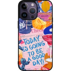 iPhone 15 Pro Max Case Hülle - Silikon schwarz Preppy Today is Going to be a good day
