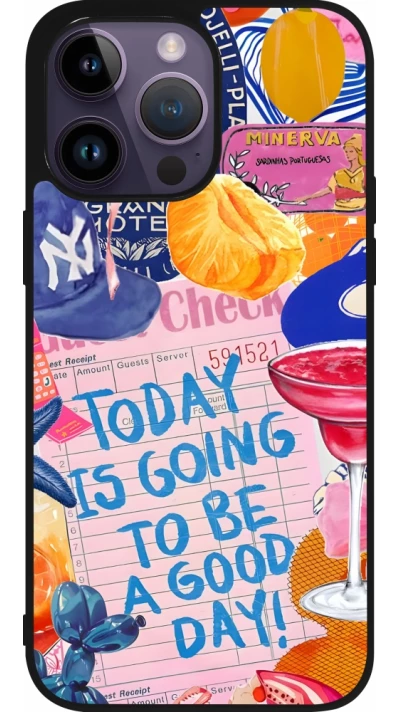 iPhone 15 Pro Max Case Hülle - Silikon schwarz Preppy Today is Going to be a good day