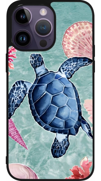 iPhone 15 Pro Max Case Hülle - Silikon schwarz Preppy Turtle