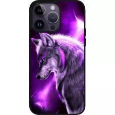 iPhone 15 Pro Max Case Hülle - Silikon schwarz Purple Sky Wolf