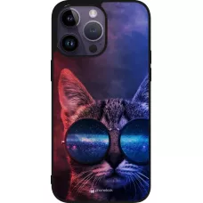 Coque iPhone 15 Pro Max - Silicone rigide noir Red Blue Cat Glasses