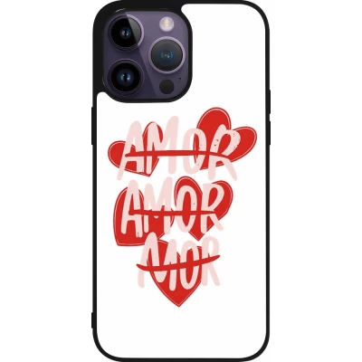 Coque iPhone 15 Pro Max - Silicone rigide noir Saint Valentines Day 26 Amor