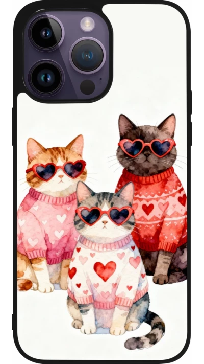 iPhone 15 Pro Max Case Hülle - Silikon schwarz Saint Valentines Day 26 Cat Love