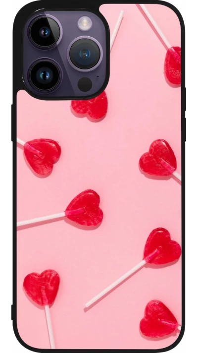 iPhone 15 Pro Max Case Hülle - Silikon schwarz Saint Valentines Day 26 Lollipop