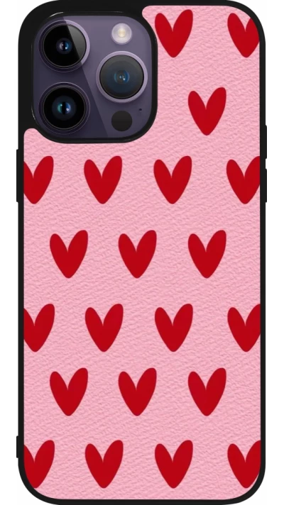 iPhone 15 Pro Max Case Hülle - Silikon schwarz Saint Valentines Day 26 Pattern heart