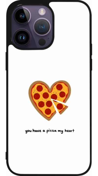 Coque iPhone 15 Pro Max - Silicone rigide noir Saint Valentines Day 26 You have my pizza heart