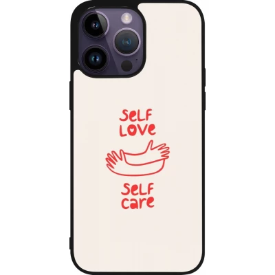 Coque iPhone 15 Pro Max - Silicone rigide noir Saint Valentines Day 26 Self love self care