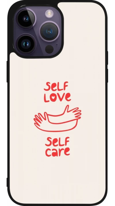 Coque iPhone 15 Pro Max - Silicone rigide noir Saint Valentines Day 26 Self love self care