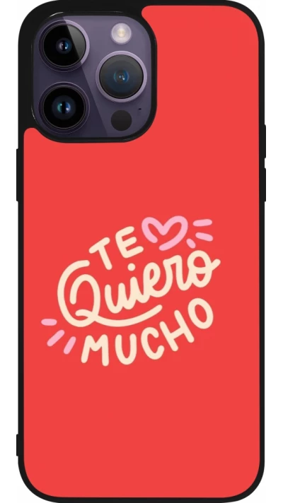 Coque iPhone 15 Pro Max - Silicone rigide noir Saint Valentines Day 26 Te quiero mucho