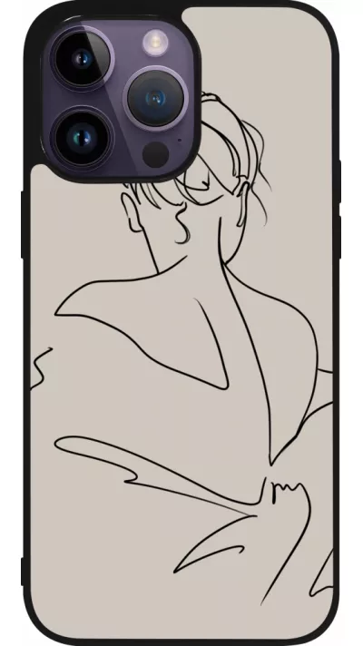 Coque iPhone 15 Pro Max - Silicone rigide noir Salnikova 05
