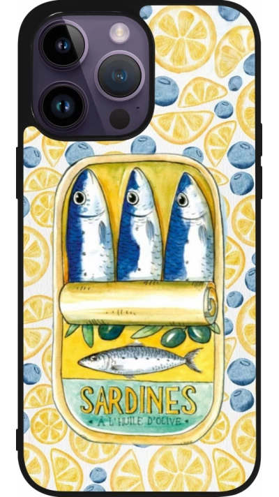 Coque iPhone 15 Pro Max - Silicone rigide noir Sardines in oil 2026