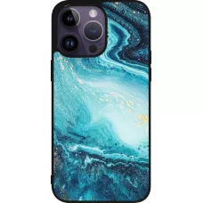 iPhone 15 Pro Max Case Hülle - Silikon schwarz Sea Foam Blue