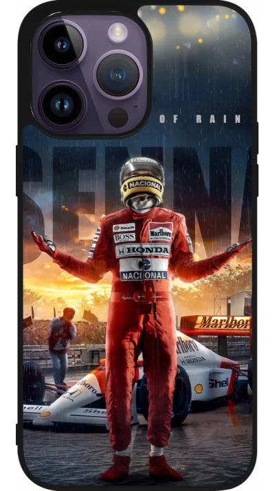 Coque iPhone 15 Pro Max - Silicone rigide noir Senna The King of Rain