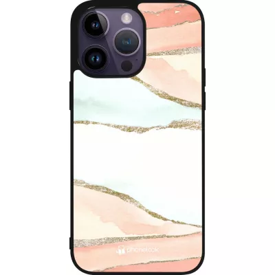 iPhone 15 Pro Max Case Hülle - Silikon schwarz Shimmering Orange