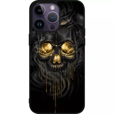 iPhone 15 Pro Max Case Hülle - Silikon schwarz Skull 02