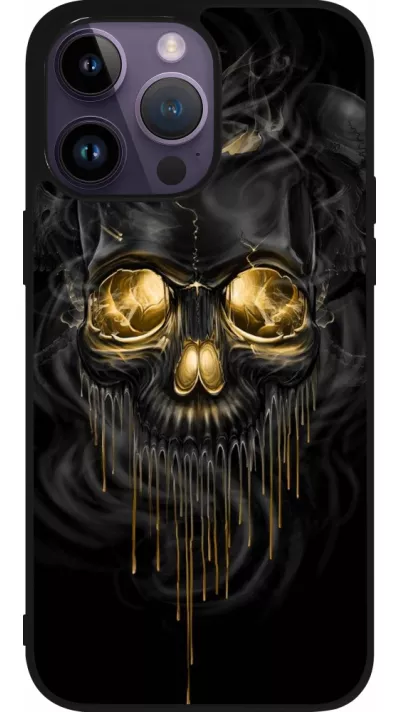 Coque iPhone 15 Pro Max - Silicone rigide noir Skull 02