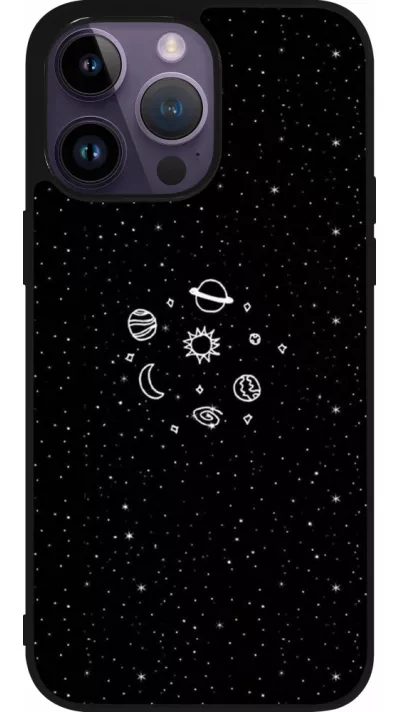 Coque iPhone 15 Pro Max - Silicone rigide noir Space Doodle