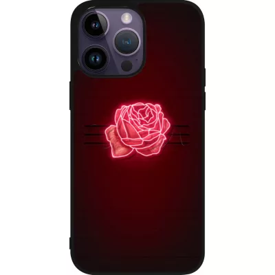 iPhone 15 Pro Max Case Hülle - Silikon schwarz Spring 23 neon rose